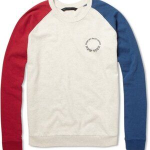 Colorblocked Varsity Cotton Jersey Sweatshirt | L